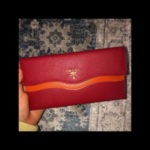 Prada Saffiano Wave Clutch Wallet